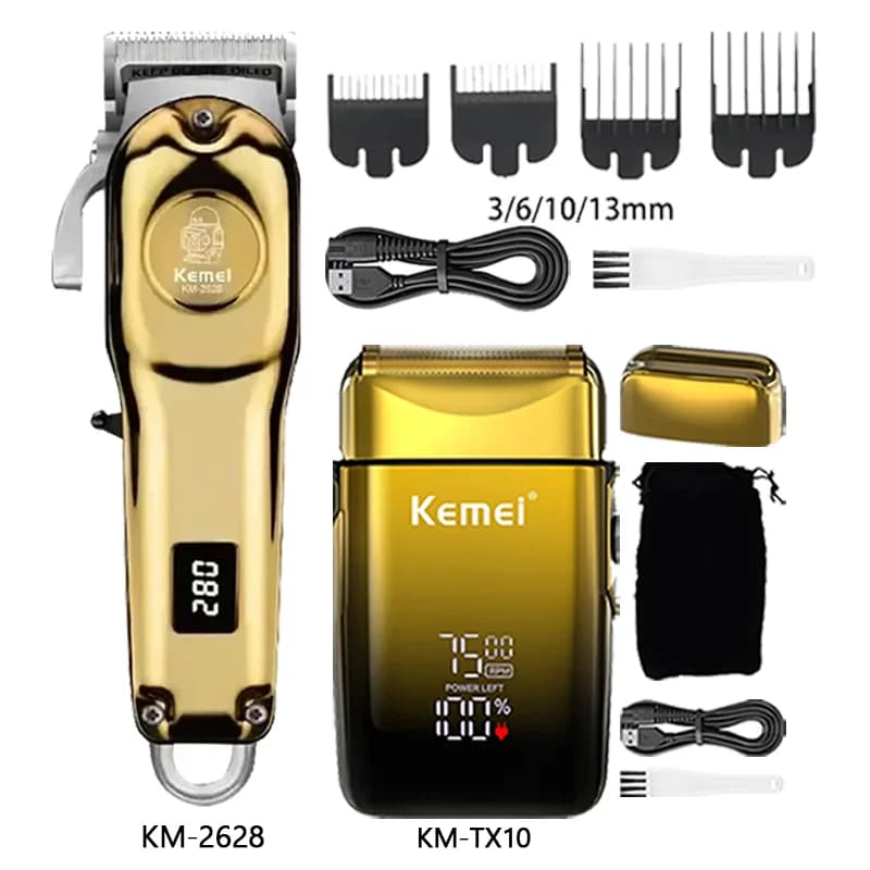 Kemei Hair Clipper Km-2628 Km-2299 Km-TX10 Barber Blading Hair Cutting Machine Clipper Grooming Cordless Rechargeable Shaver