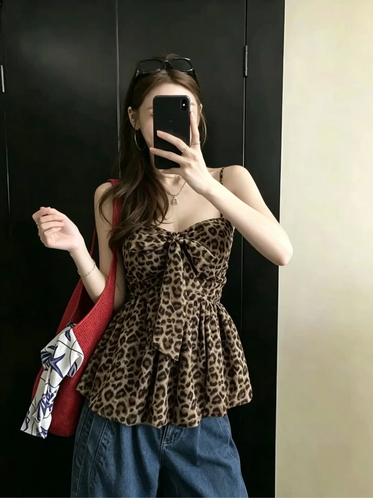 Sexy Thai Style Pure Desire Beautiful Strapless Leopard Print Crop Top Women's Loose Belly Covering Doll Shirt Summer Top