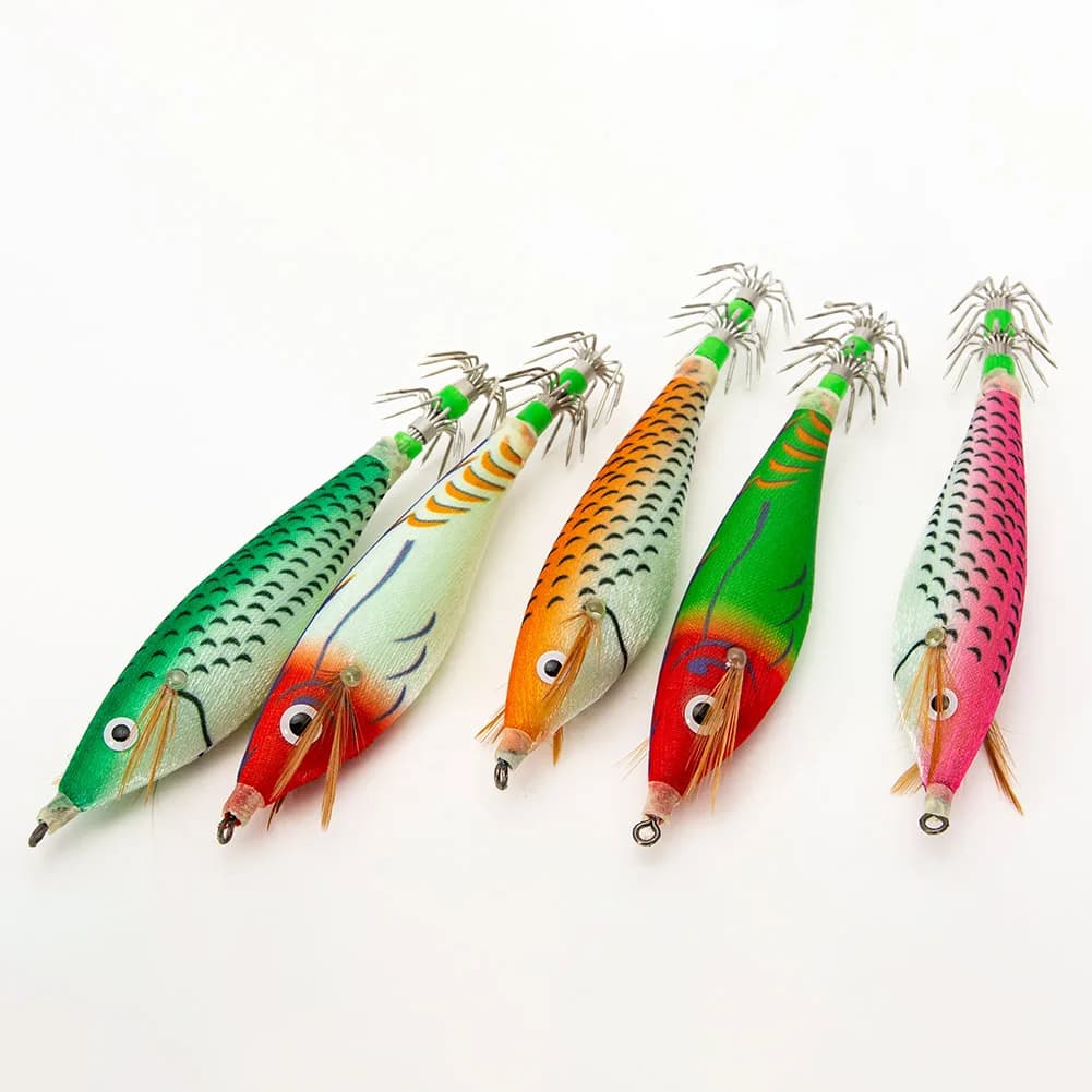 Esca per polpo ponderata con gancio per calamari per angoli di nuoto realistici Gancio per ombrello doppio Design Gancio di ancoraggio rinforzato