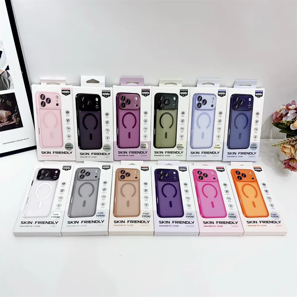 Luxury Boxed Frosted Phone Case For iPhone 18 17 Pro Max Air 16 Plus 15 14 13 12 11 For Magsafe Matte Transparent Magnetic Cover
