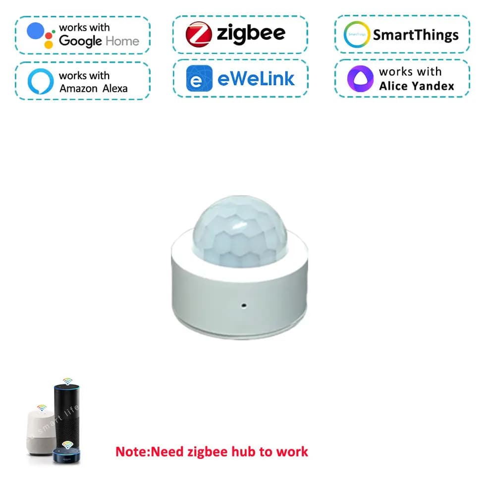 Zigbee PIR Sensore di movimento Movimento del corpo umano Rivelatore a infrarossi wireless Sicurezza domestica intelligente Funziona con Alexa Google Home Ewelink