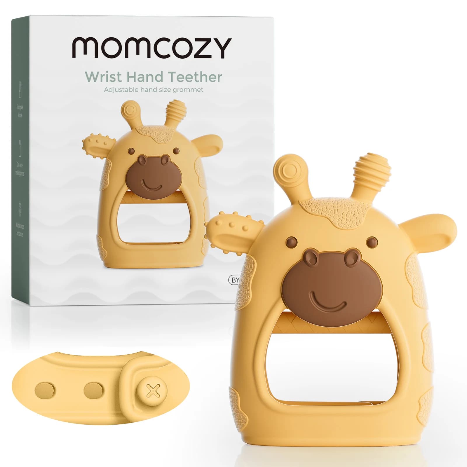 Momcozy Baby Massaggiagengive Toys, Giocattoli per la dentizione del bambino, Sollievo per la dentizione del bambino, Silicone alimentare, 0-12 mesi, Baby Essential