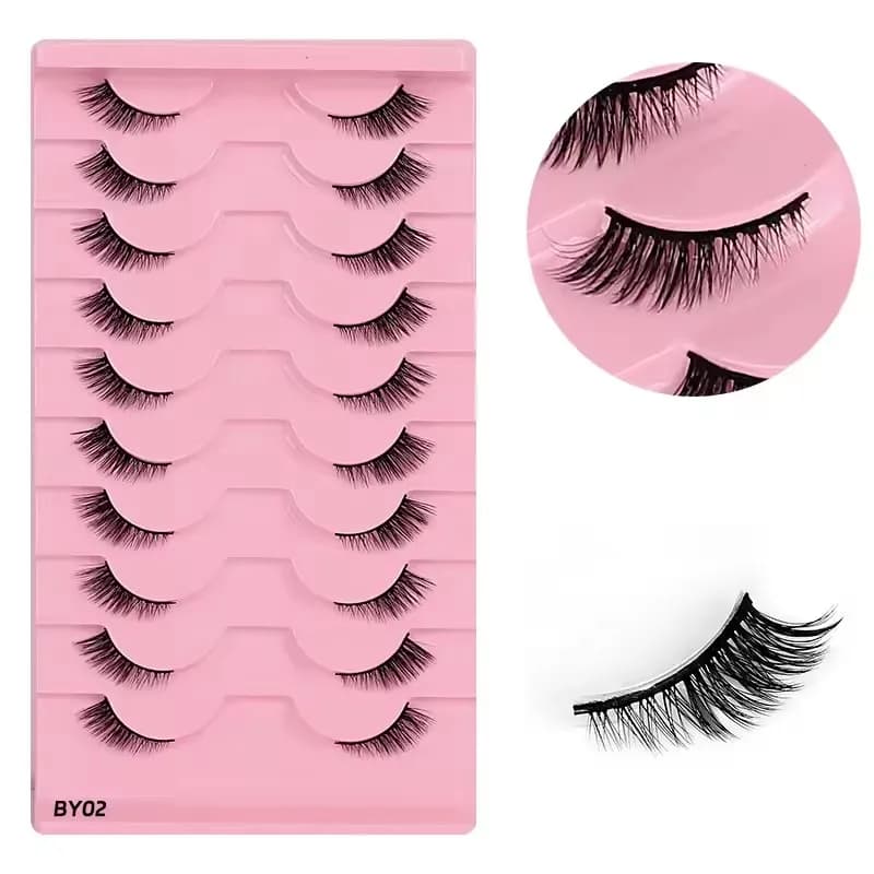 Goodobe mezzo occhio 10 paia trucco occhi naturale Fox Ciglia finte Stile dolce e fresco Wispy adatto per il trucco leggero
