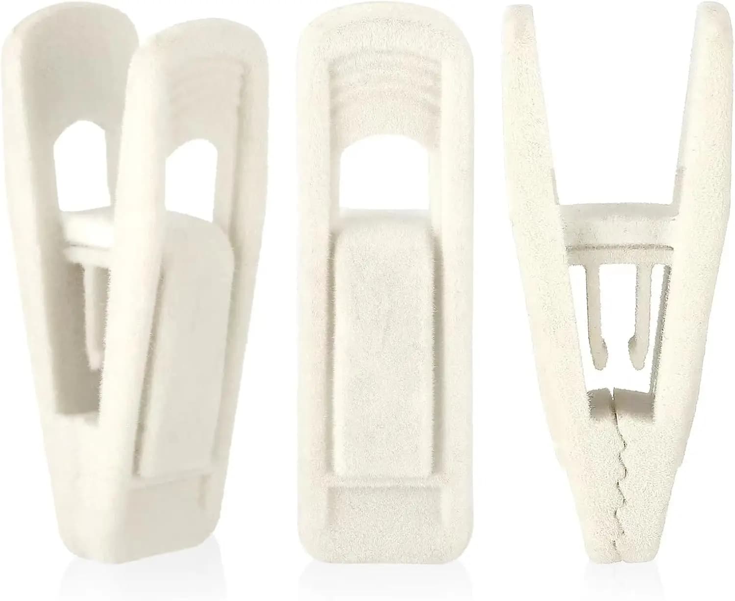 Clip per appendiabiti in velluto, confezione da 24, fermagli per vestiti con apertura ampia per pantaloni e gonne, clip floccate resistenti per appendiabiti sottili