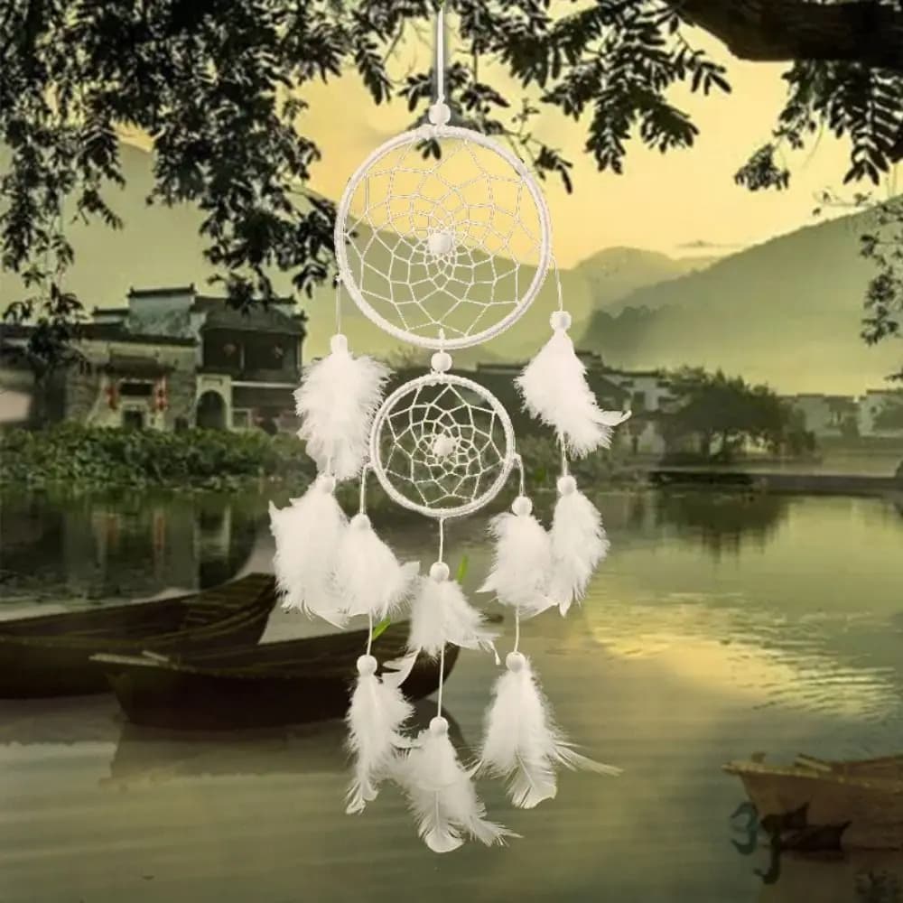 Religious Mascot Catching Up Handmade Tapestry Feather Weaving Dream Catcher Wind Chimes Feathers Wall Hanging