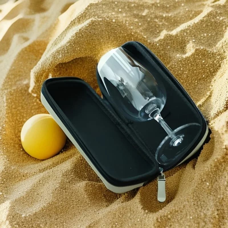 Custodia Protettiva per Bicchieri da Vino, Bicchieri in Cristallo Standard ISO per Degustazione, Tazza da Viaggio per Campeggio ed Escursionismo, per Amanti del Vino