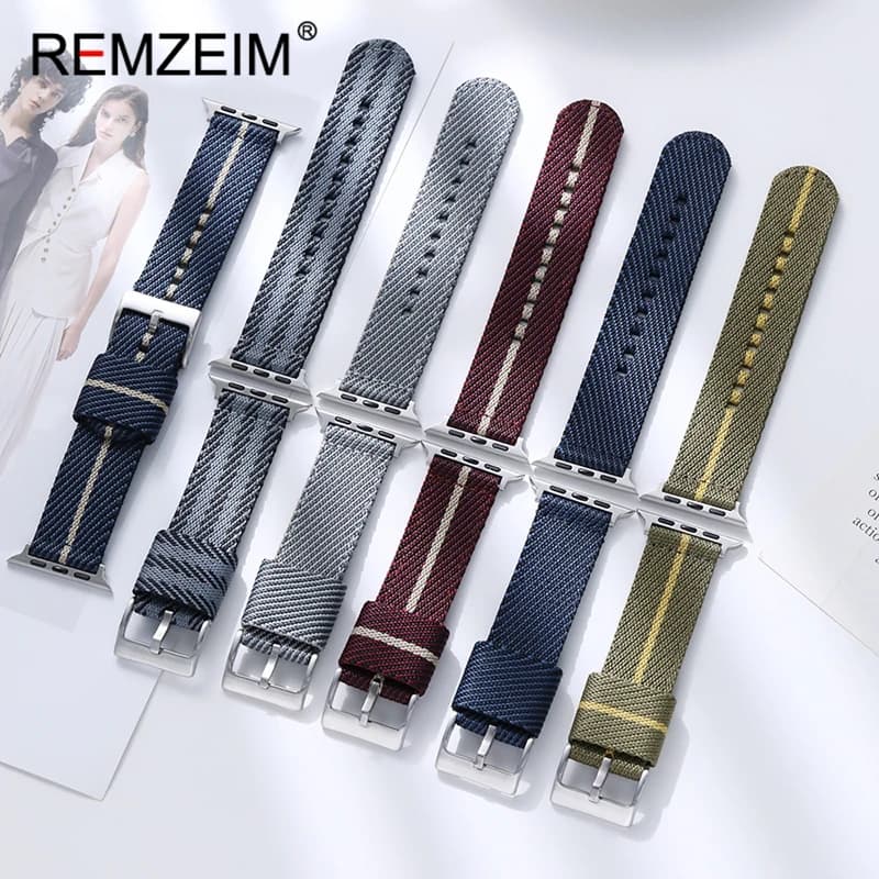 Women's Unisex Nylon Smartwatch Bracelet for Apple Watch 38/40/41/42/44/45/46/49mm Series 1-10 SE Ultra 2 Band