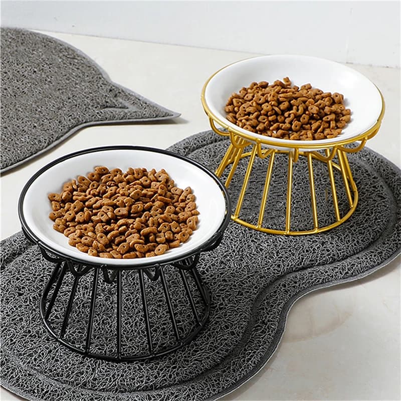 Ciotola per ascensore per gatti Supporto in metallo Snack per alimenti per animali domestici Alimentazione alimentatore elevato Gattino Piatto per cuccioli Accessori per cani