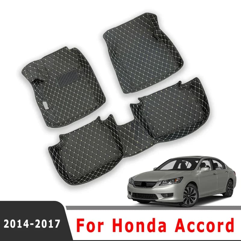 Car Floor Mats Trunk Carpets For Honda Accord 2017 2016 2015 2014 Rugs Waterproof Auto Interior Accessories Foot Pads Covers