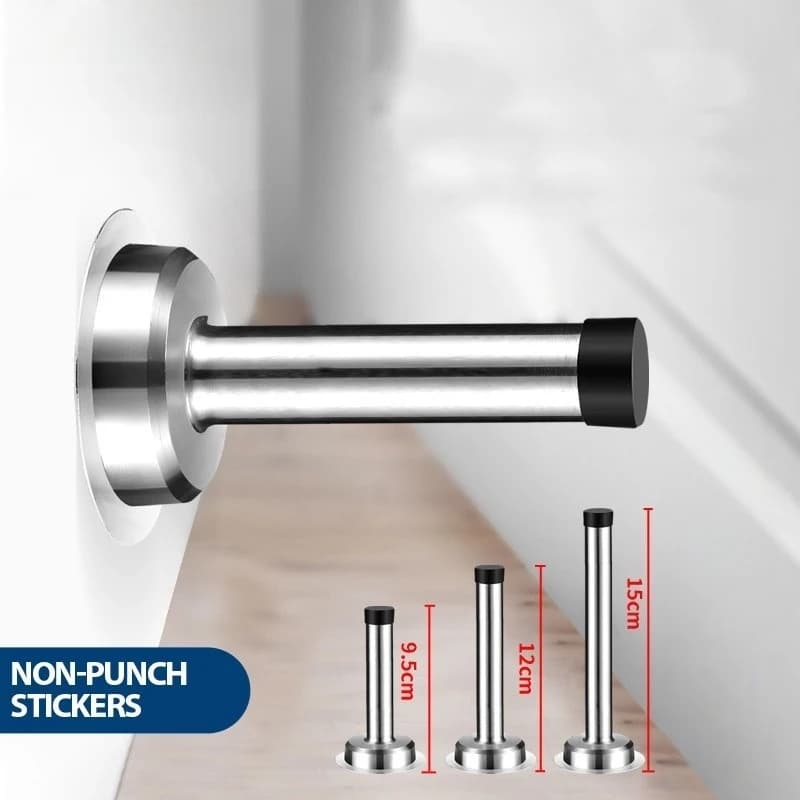 Fermaporta da Parete in Acciaio Inox e Gomma Resistente Non Magnetico per Bagno e Casa