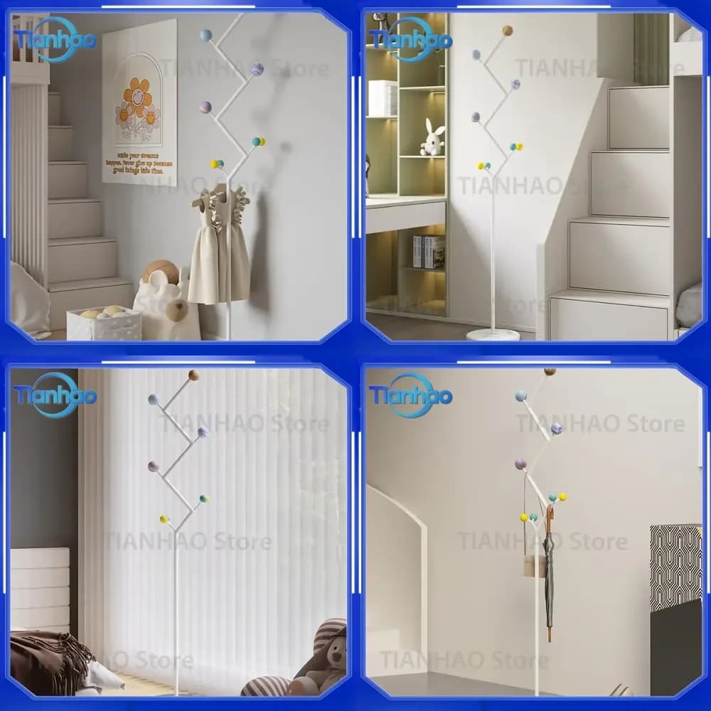 Minimalist Metal Garment Rack Freestanding Single Rod Clothes Hanger for Bedroom Sturdy Storage for Kids Home Living Room