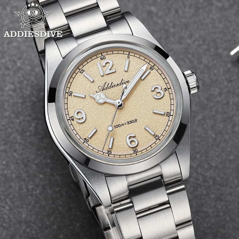 ADDIESDIVE Luxury Watches for Women 316L Stainless Steel K1 Mineral Glass BGW9 Luminous 100m Waterproof VH31 Quartz Ladies Watch