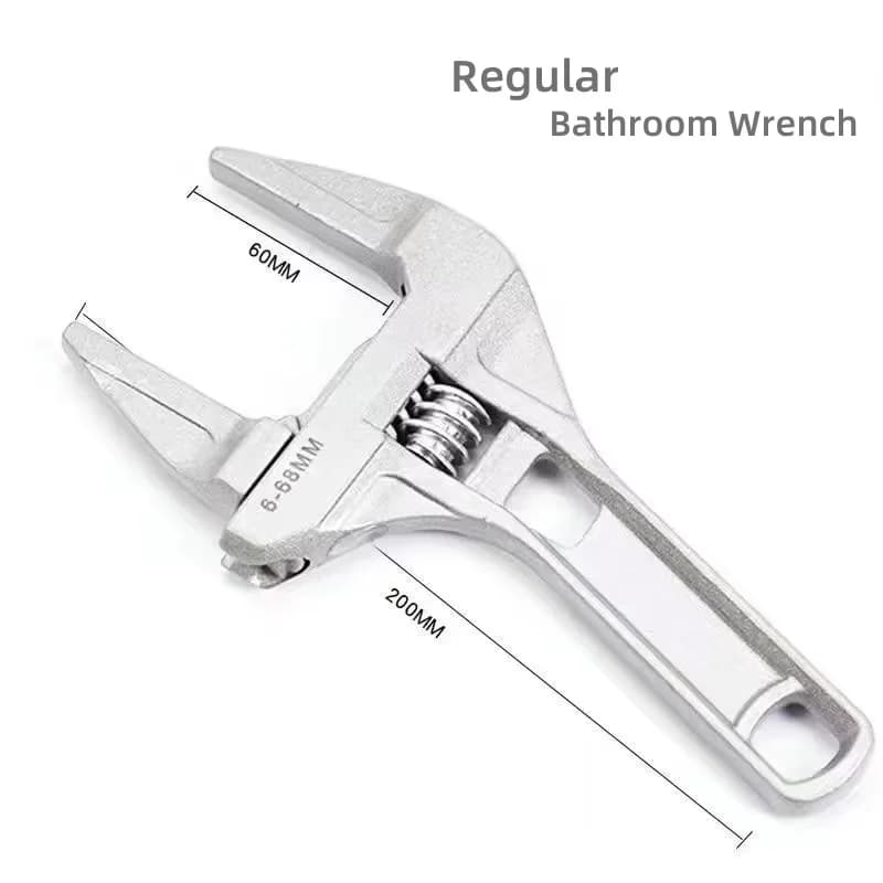 Chiave Multifunzione per Bagno in Acciaio ad Alto Tenore di Carbonio, Chiave a Manico Corto con Ampia Apertura per Installazione di Rubinetti, Lavandini e Impianti di Riscaldamento