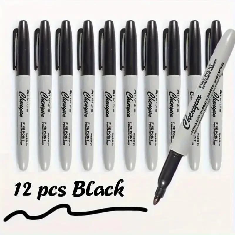 Set di 1 Pennarello Nero Impermeabile per Disegno a Linea, Pennarello a Rapida Asciugatura per Contorni, Pittura Artistica e Tatuaggi