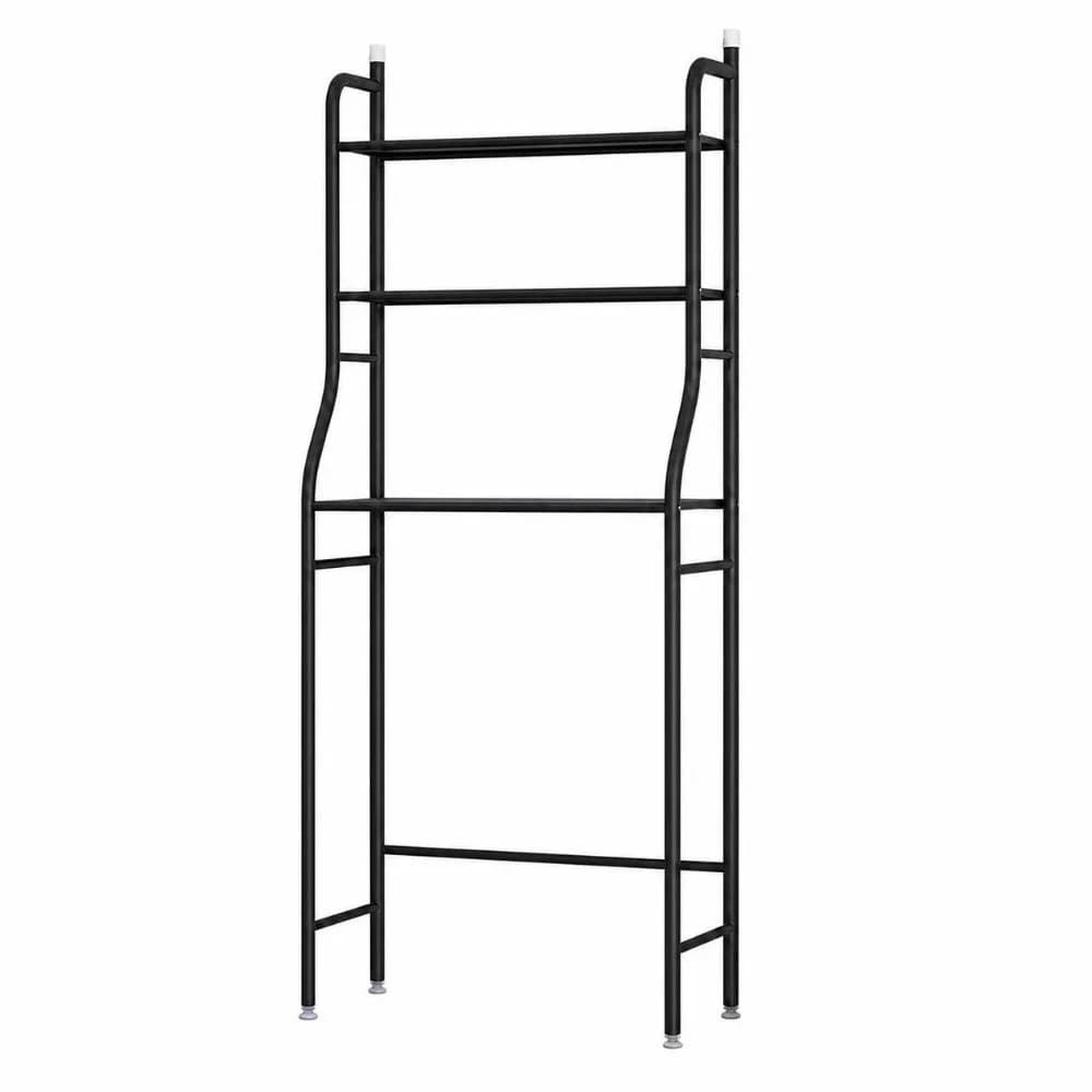 Stable 3-Tier Over Toilet Storage Shelf No Punching Space Saving Metal Storage Rack Sturdy Construction Toilet Shelf Balcony