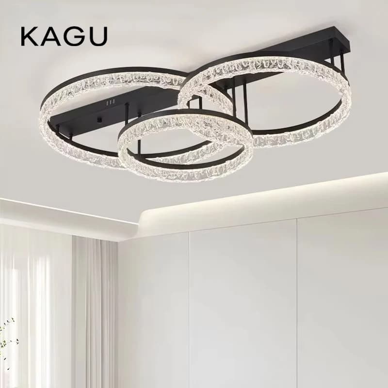 Lampadario moderno a LED con anello luminoso e telecomando, dimmerabile, per soggiorno, camera da letto, sala da pranzo, cucina, illuminazione per la casa