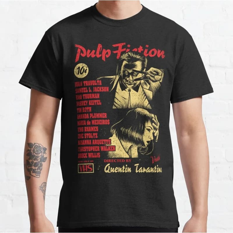 Mia & Vincent Classic Film Pulp Fiction Maglietta regalo Cultura pop Abbigliamento grafico Tutte le taglie Top T-shirt con stampa 100% cotone