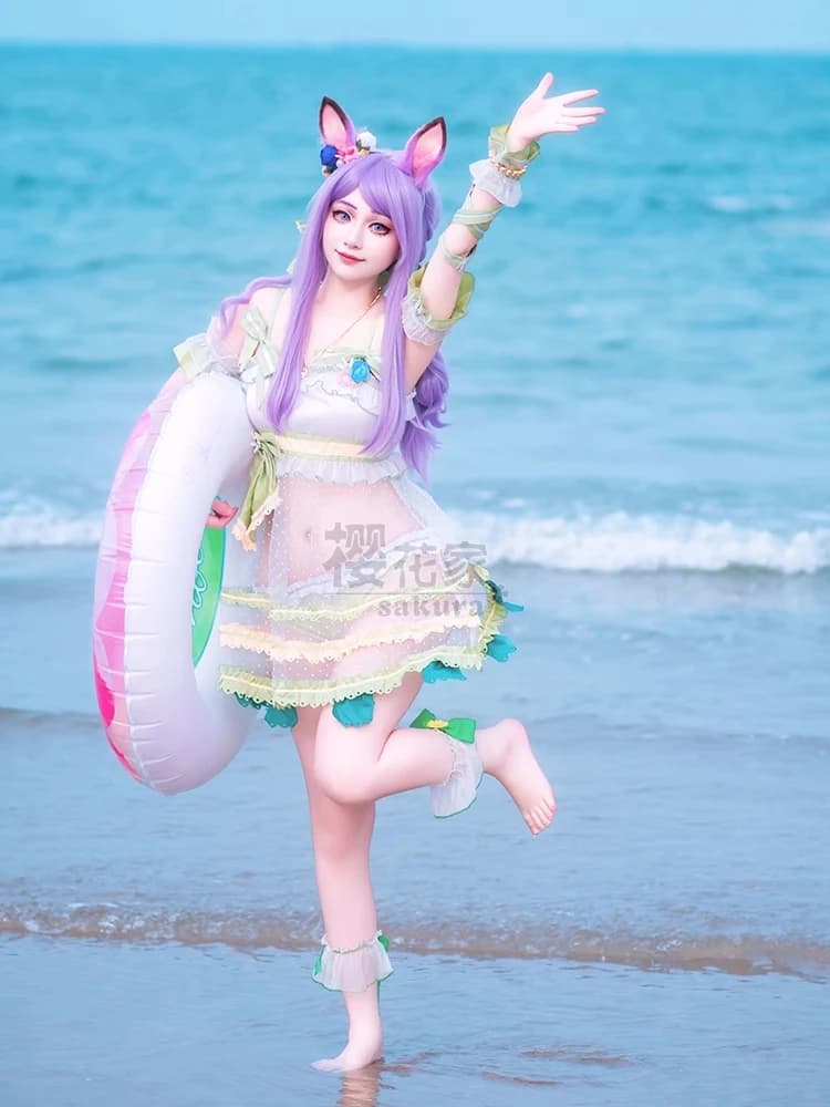 Pretty Derby Mejiro McQueen Cosplay Costume Swimsuit Suit Anime Women Elegant Dress Costumes Summer Swimwear Bathing Suit New
