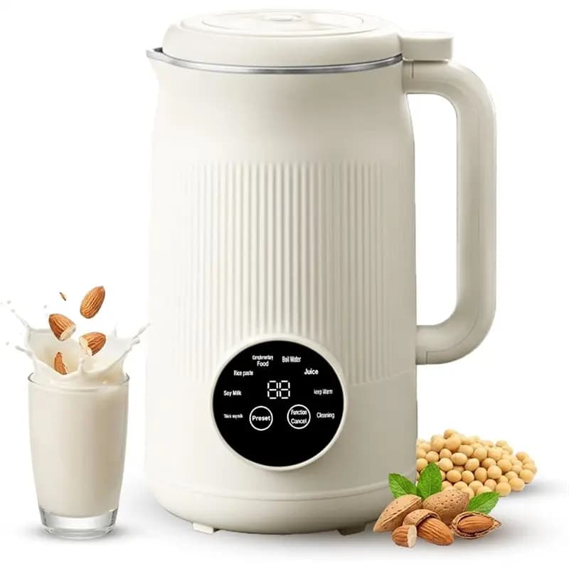 【PASSIONE】Macchina per Latte di Soia 40Oz, Macchina per Latte Vegetale con Funzione Autopulente, Avvio Ritardato, Mantenimento Calore, Per Succhi e Frullati