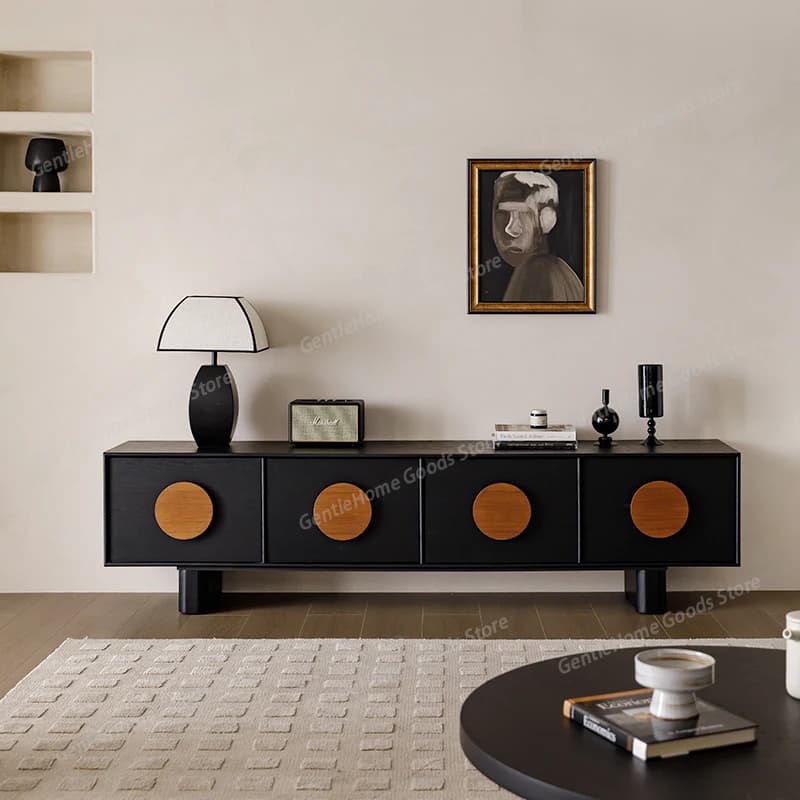 Solid Wood Retro TV Cabinet French Modern Living Room Luxury Monitor Tv Table Fireplace Console Living Room Muebles Furniture