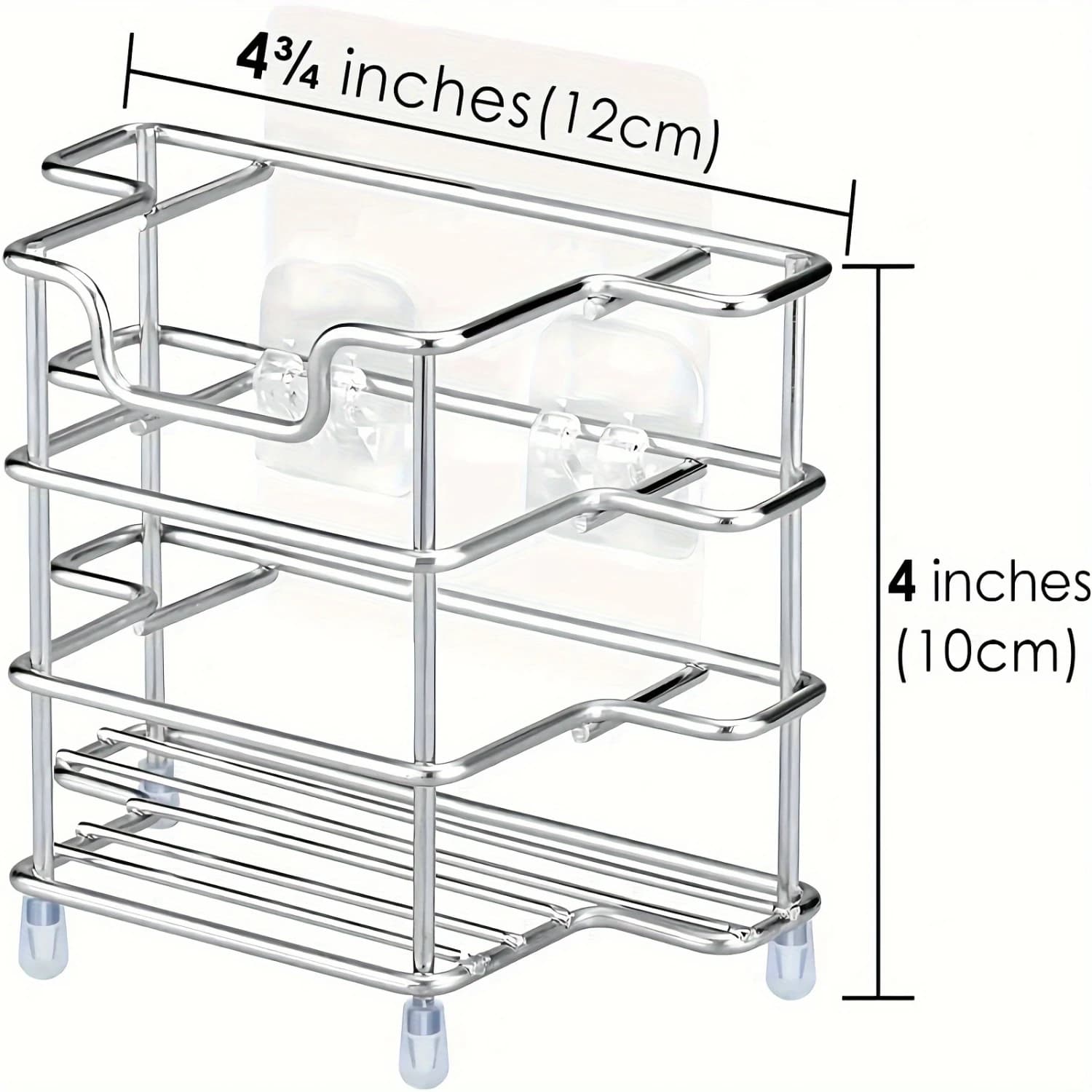 Portaspazzolino e dentifricio a 3 slot in acciaio inossidabile - Organizer da bagno con montaggio a parete/da appoggio