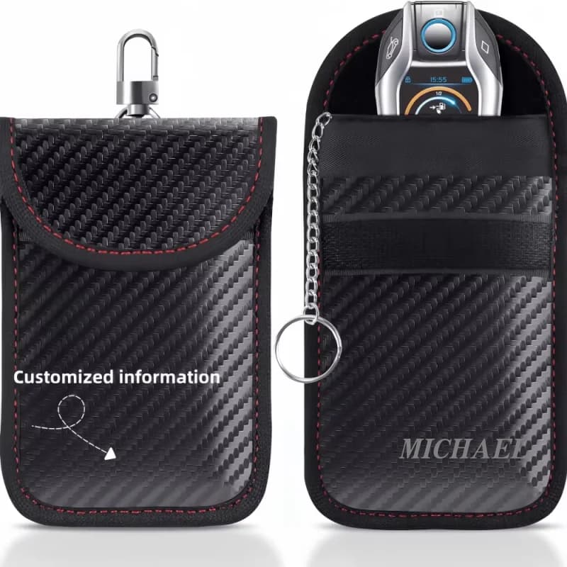 Borsa per chiavi per auto personalizzata personalizzata con blocco del segnale Custodia RFID Protezione remota antifurto per la sicurezza del veicolo
