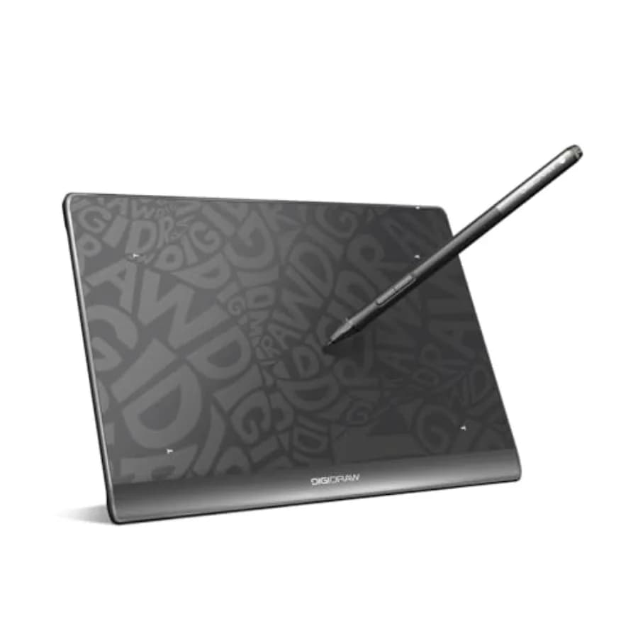 Tavoletta Grafica 6x4 Pollici, Stilo Senza Batteria a 16384 Livelli, Pad Grafico Simil-Carta per Arte Digitale, Giochi OSU, Insegnamento Online