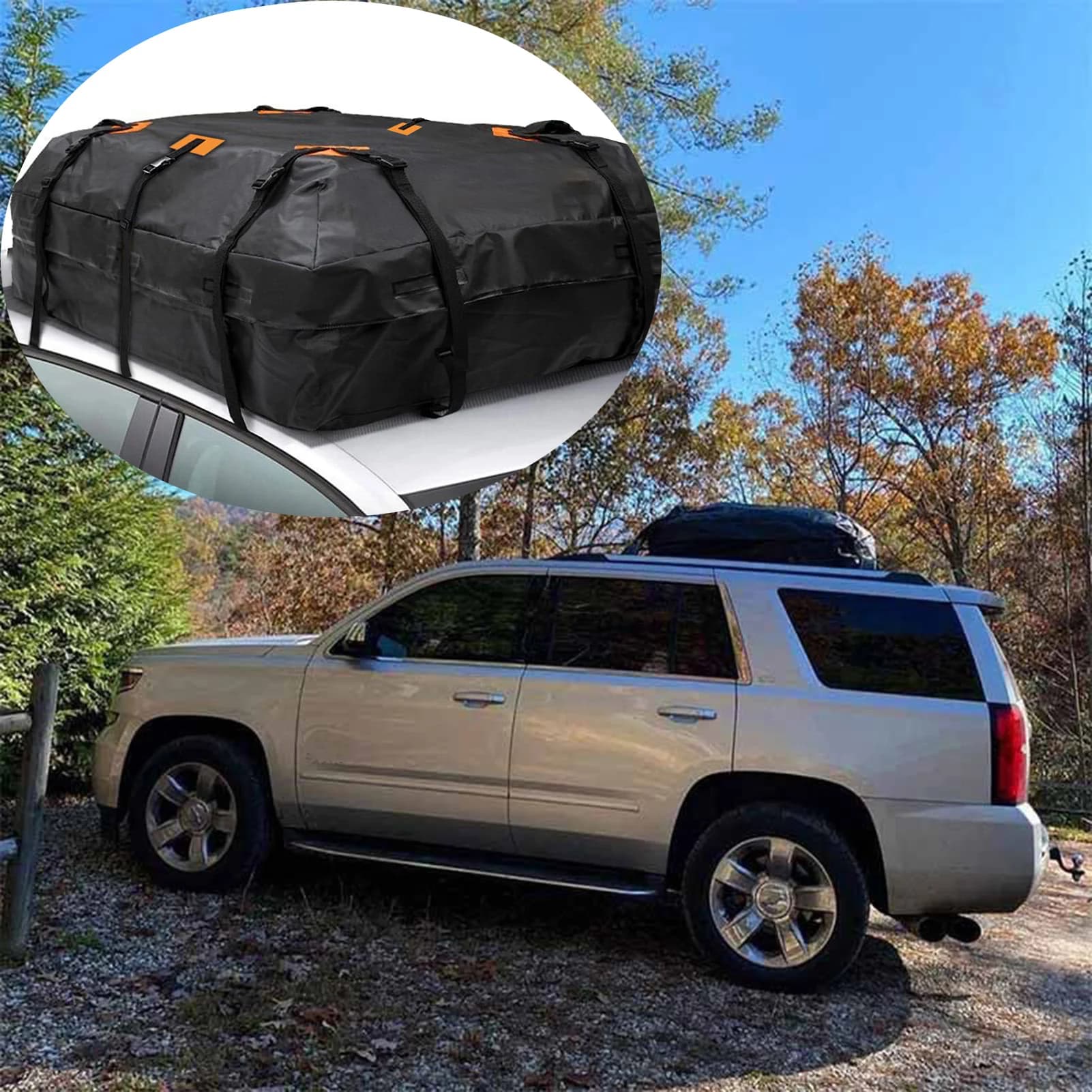 Borsa da carico impermeabile 600D Portabagagli da tetto per auto Borsa da viaggio universale Borsa da cubo 20 piedi cubi per tutte le auto con/senza