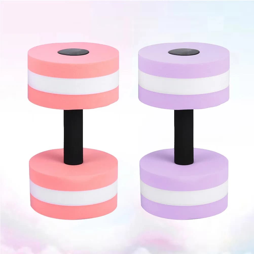 2Pcs Water Fitness Barbells Eva Floating Dumbbells Aquatic Swimming Pool Exercise Aerobic Workout Equipment for Men Women