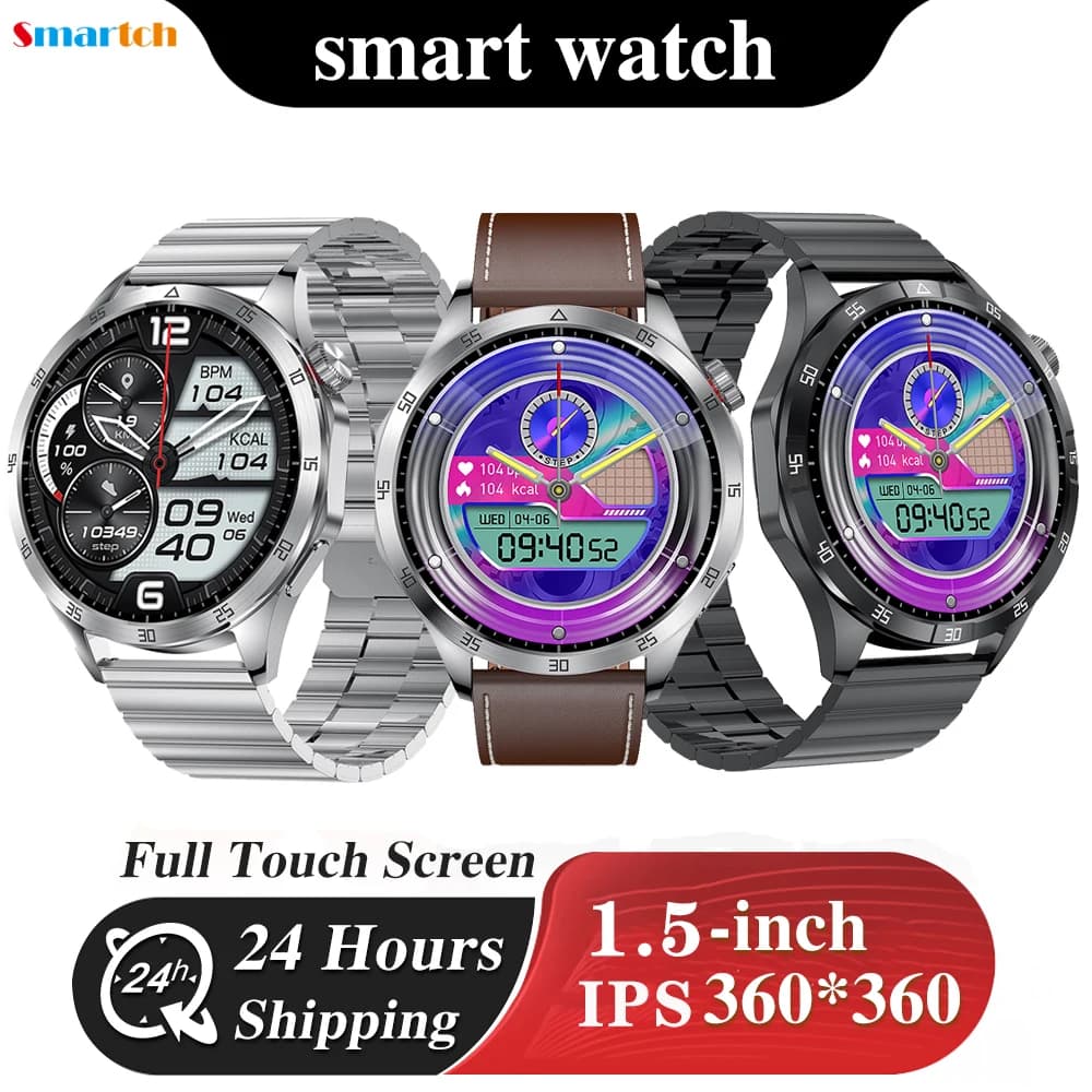 2025 Nuovi Uomini Blue Tooth Chiama Smartwatch Bussola Registrazione audio Orologi musicali locali Carica wireless NFC Orologi intelligenti Impermeabili