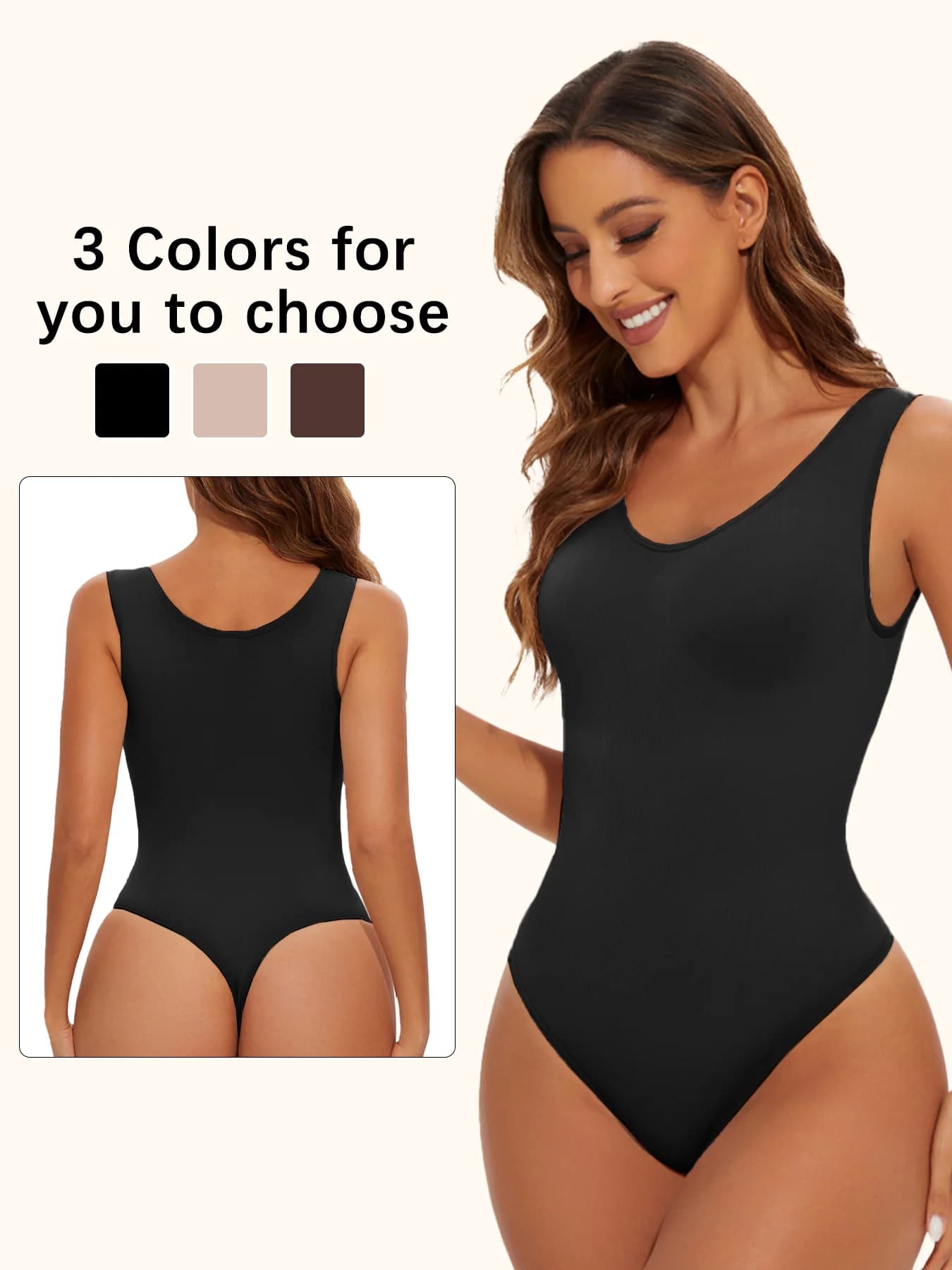 Body Modellante a Perizoma per Donna, Senza Cuciture, Leggero Controllo Pancia, Effetto Snellente, Pancia Piatta, Intimo con Apertura all'Inguine