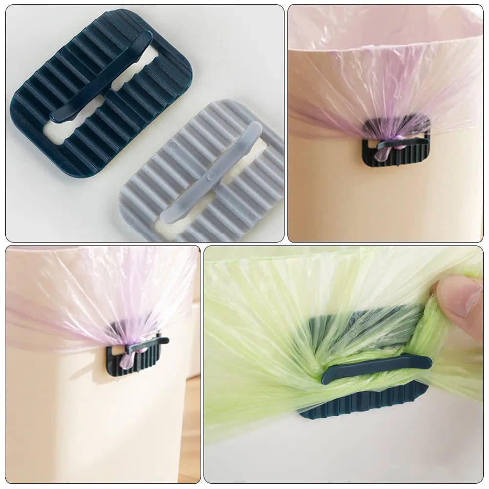 8 Pezzi Clip per Pattumiera, Morsetti di Fissaggio in Plastica Resistente per Sacchi della Spazzatura, Fermagli Anti-Caduta Universali per Sacchi Rotondi