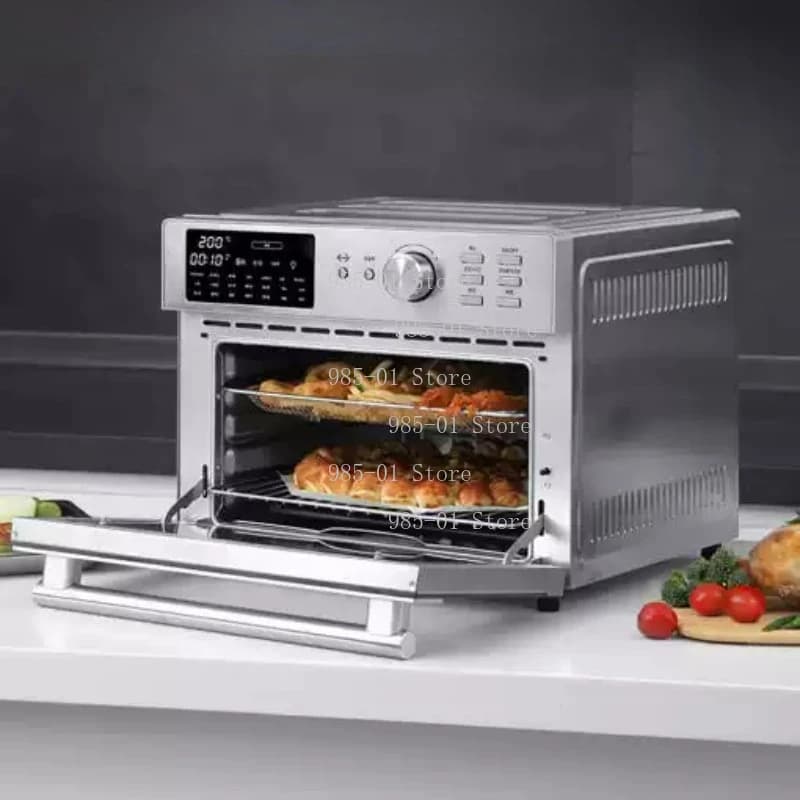 Forno a Convezione Multifunzione 21-in-1 in Acciaio Inossidabile da 30L 1800W con Funzione Friggitrice ad Aria, Girarrosto e Tostapane, per Uso Domestico da Appoggio