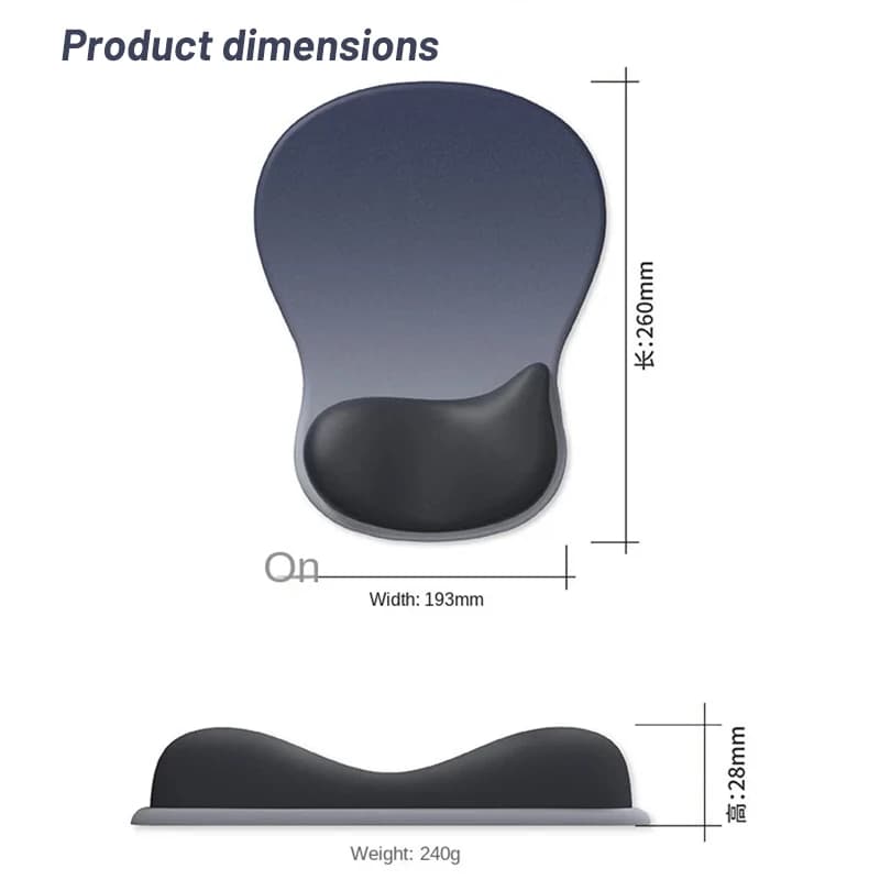 Tappetino per mouse, protezione per il polso, tappetino per il supporto per le mani, supporto per il polso grande per computer esports da uomo e da donna, pad per il polso ergonomico