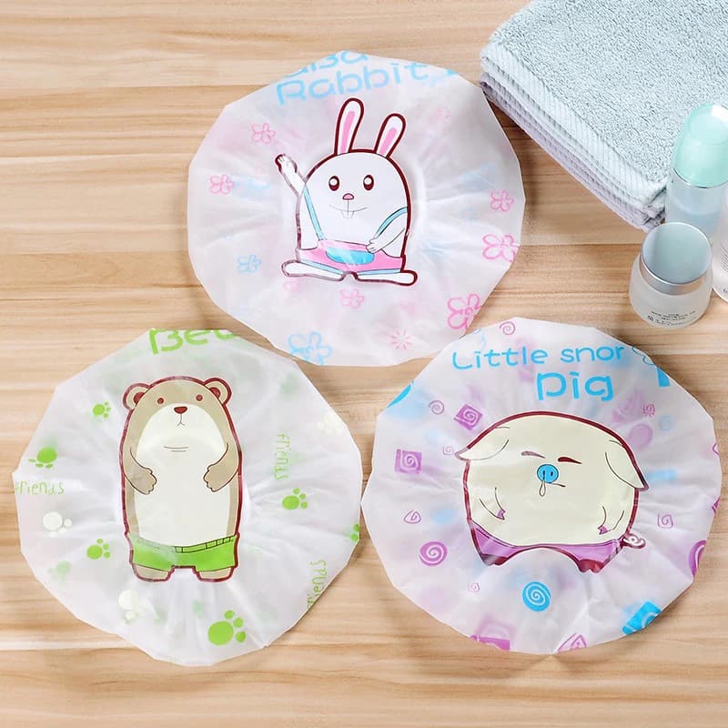 Pvc waterproof shower head for cartoons lactation cap for makeup kitchen oil smoke hat
