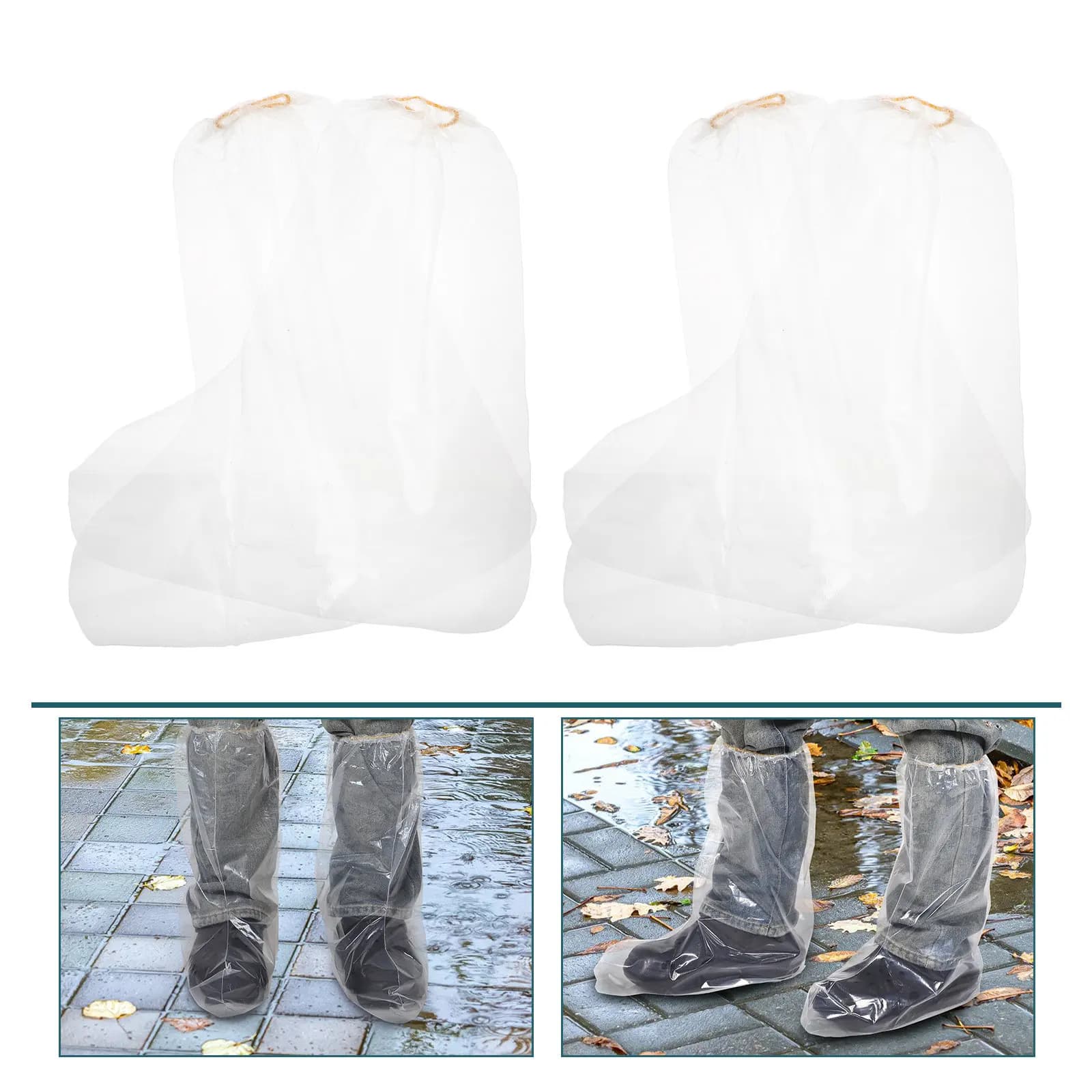 10 paia di copriscarpe usa e getta impermeabili, protettori per stivali antipioggia spessi, copriscarpe per viaggi all'aperto, campeggio ed escursionismo