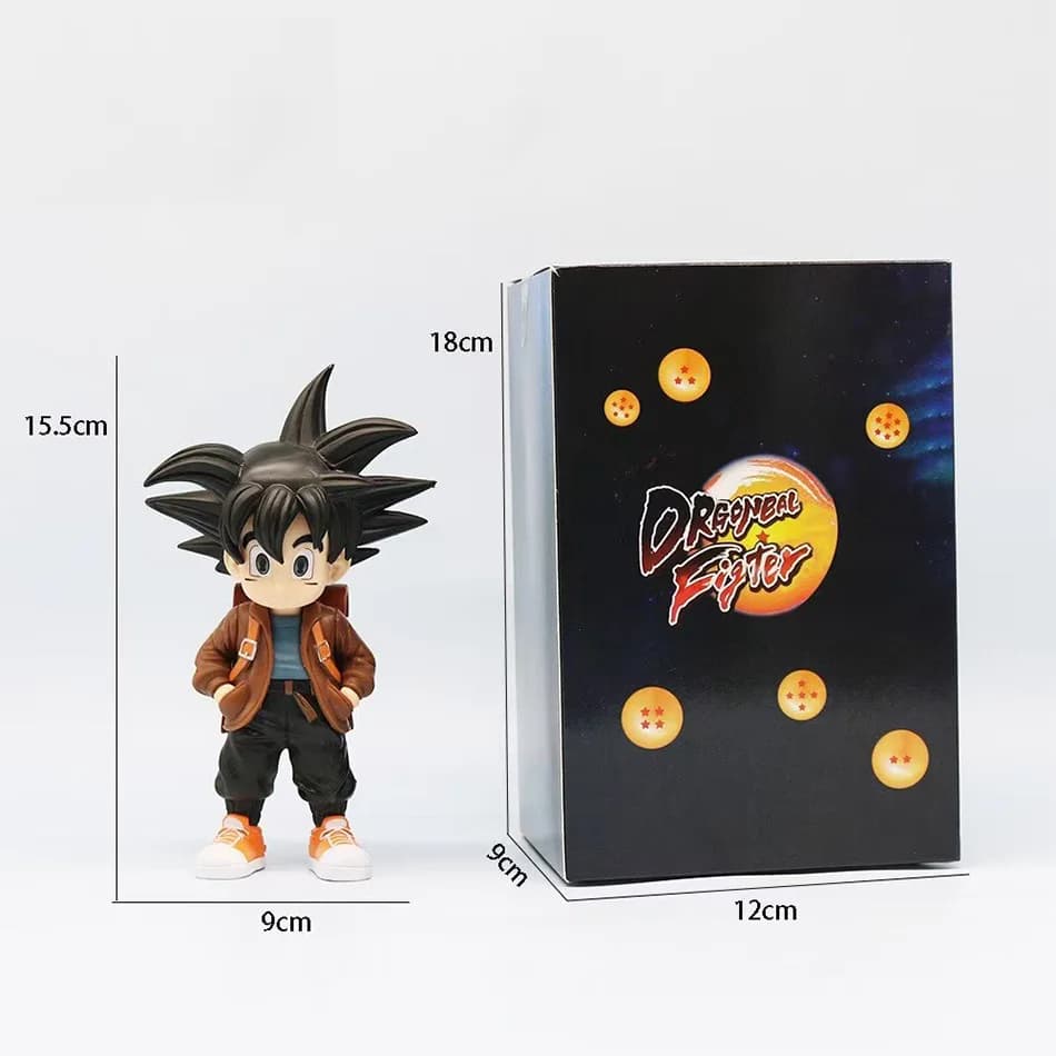 Mini Statuetta Anime Dragon Ball Z Son Goku Kuririn con Zaino, Action Figure in PVC, Supporto per Telefono, Decorazione per Auto, Modellino Giocattolo