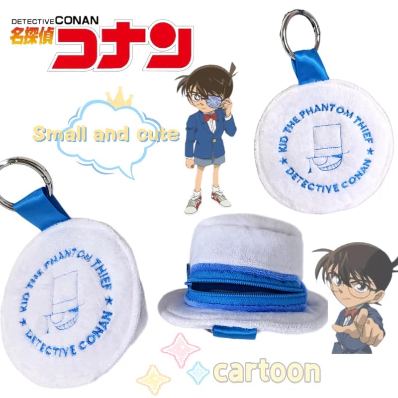 Portachiavi Detective Conan, creativo, cartoonesco, carino, semplice e delicato, dall'aspetto elegante, portatile, porta auricolari, portamonete.