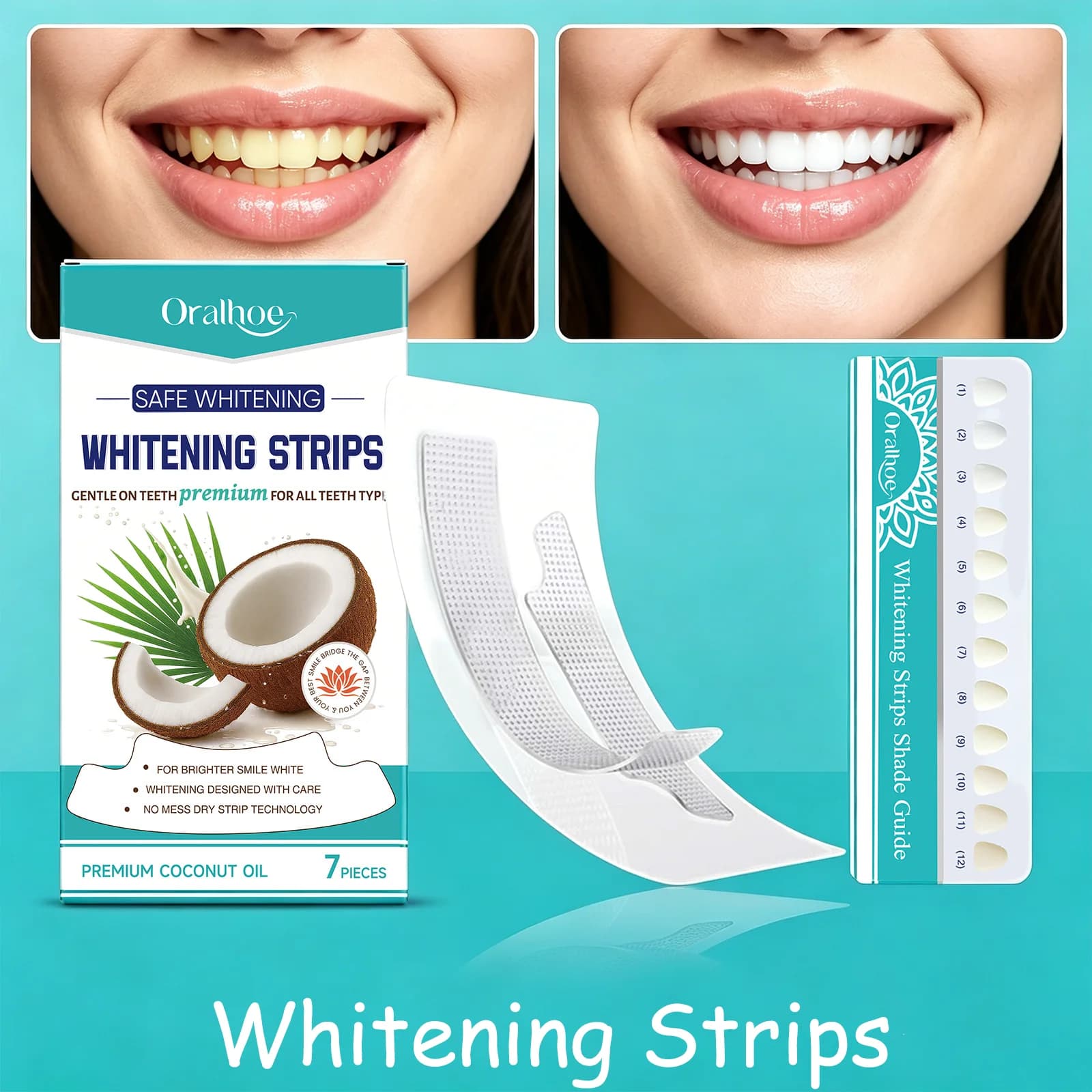Strisce Sbiancanti per Denti: Rimuovono Efficacemente Macchie e Tartaro, Migliorano i Denti Gialli, Creano un Sorriso Bianco Brillante e Duraturo