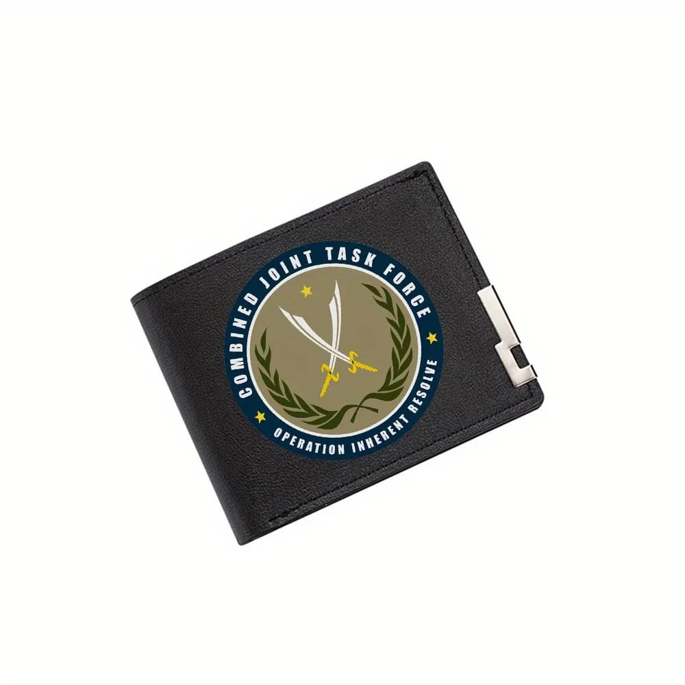 Ghirlanda di spade etichetta stella design testo Portafoglio da uomo Stampa Design Semplice Moderno Elegante Affari Padre Fidanzato Natale