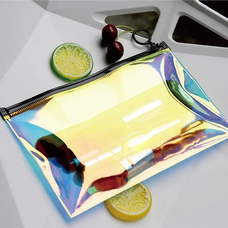 Necessario Wash Make Up Case Fashion Laser Travel Cosmetic Bag Clear Zipper Makeup Bag pennello da toilette borse a matita Organizer