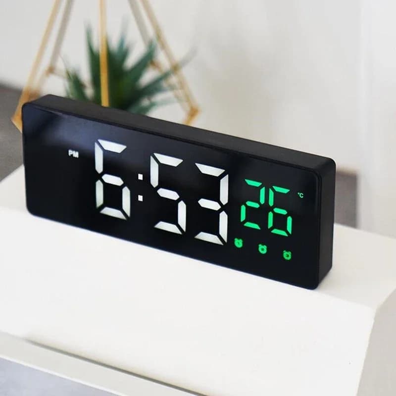 Digital scales LED mirror watches Voice control thermometer Snooze wall clock Hour temperature display Night lights