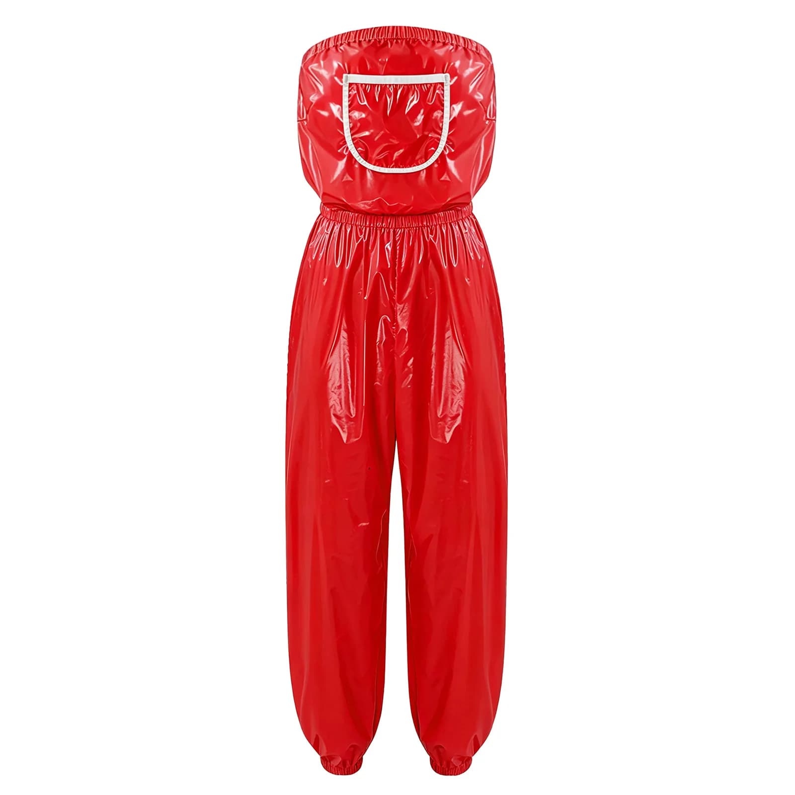 Women Waterproof Adaptive Lingerie Bodysuit Strapless High-cut Glossy Swimwear Swimsuit Rompers Home Nursing Nightdress Clubwear