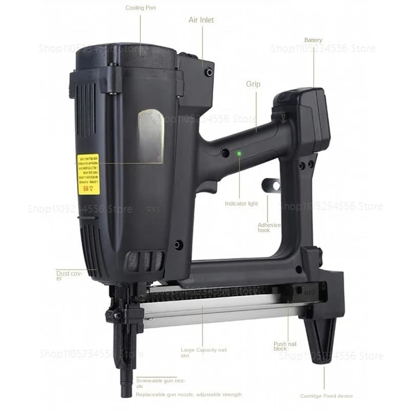 NUOVA Generazione di Pistola Pneumatica per Chiodi 7.4V con Batteria al Litio, Graffatrice ad Aria per Acciaio, Utensile Pneumatico per Telai e Canaline