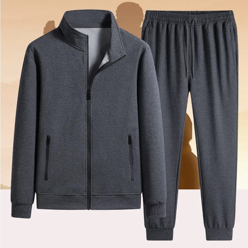 Completo da Uomo in Cotone con Isolamento e Spessore Aggiuntivi, Set Due Pezzi Pullover per Primavera Autunno Inverno, Abbigliamento Sportivo Casual