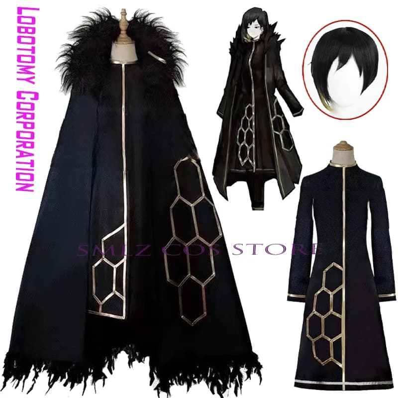 Sephirah Binah Game Library Of Ruina Costume Woman Black Trench Cloak Uniform Prop Binah Wig Suit Halloween Party Play Outfits