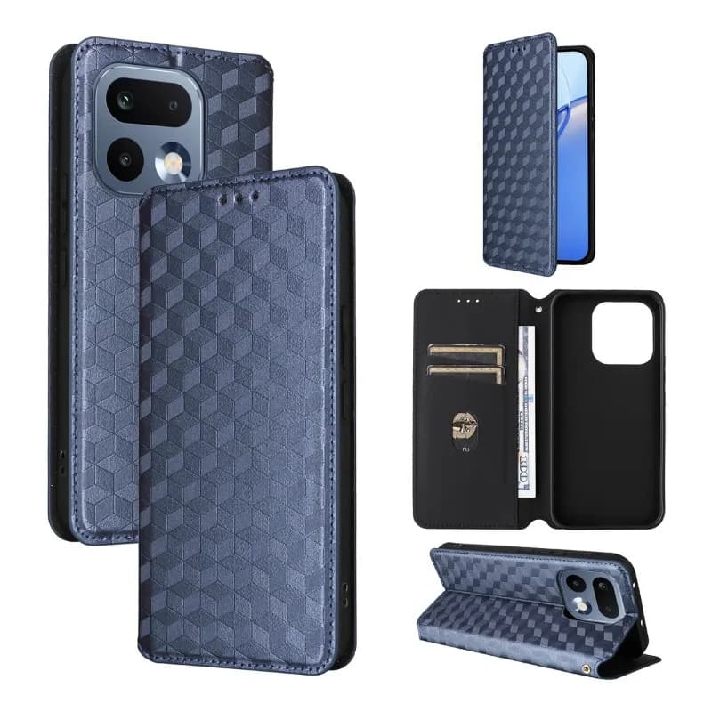 Skinlee per Realme 16 Pro Plus - Custodia in pelle con texture a grani di diamante e supporto magnetico a portafoglio per Realme 16 Pro Plus