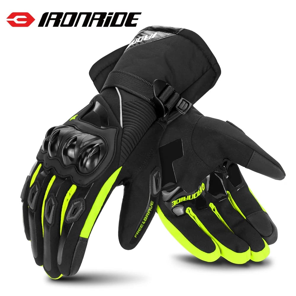 Nuovi guanti da moto per l'inverno antivento, impermeabili e caldi, guanti da moto con touch screen antigoccia e dita intere