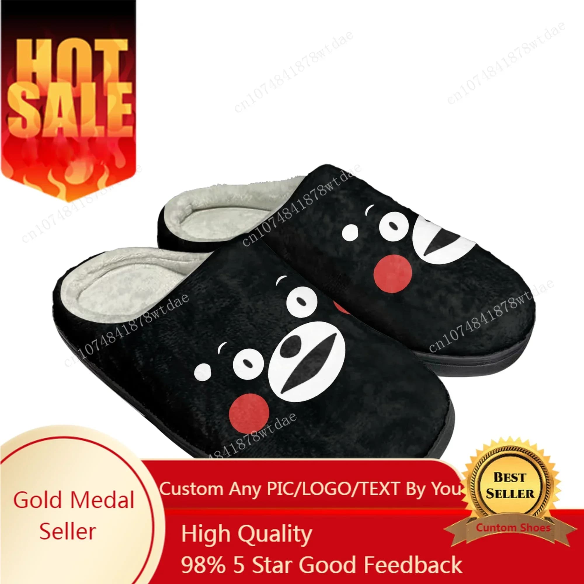 Kumamon Home Pantofole in cotone Uomo Donna Peluche Camera da letto Casual Mantieni calde Scarpe Pantofola termica personalizzata per interni anime giapponesi