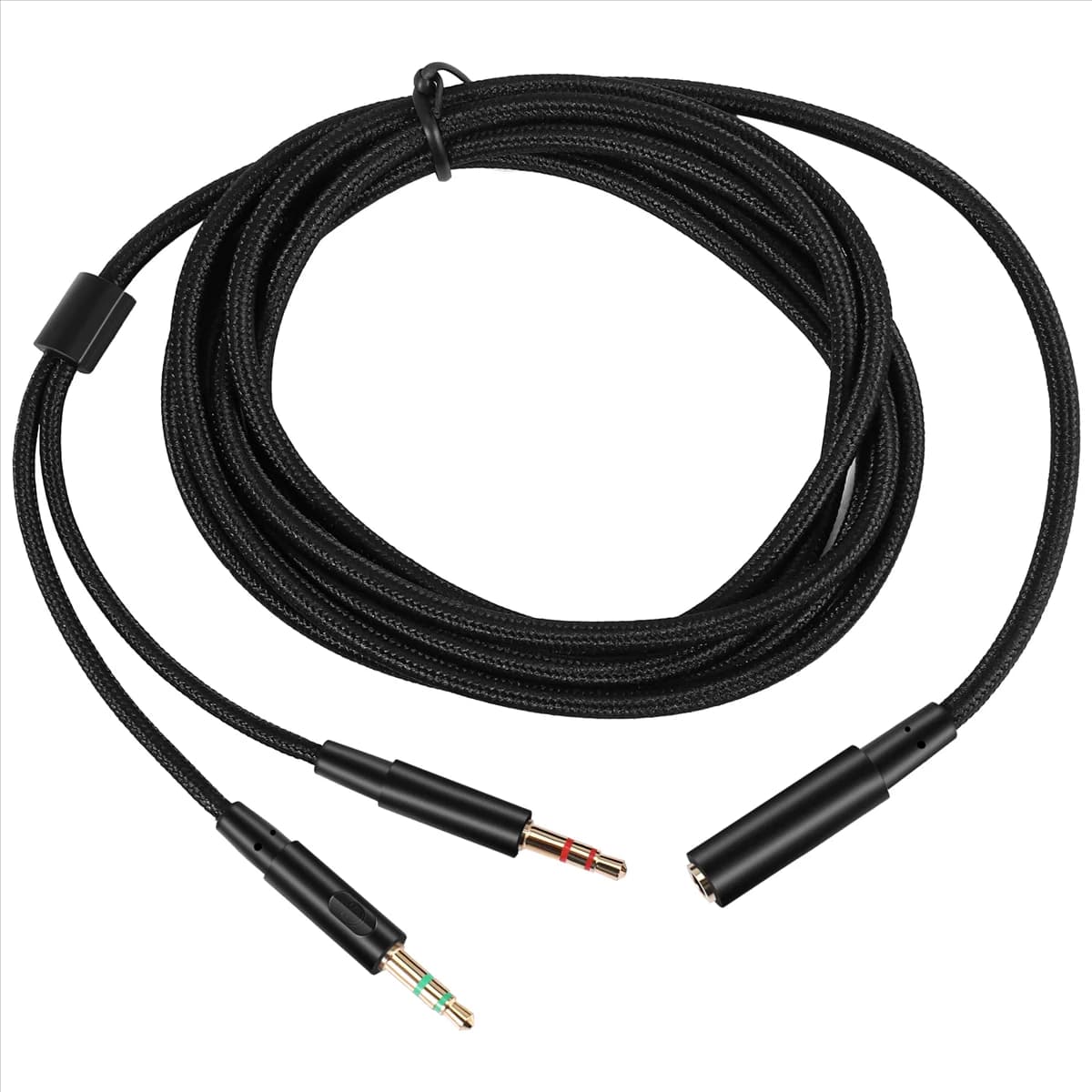 Audio extension cable for gaming headphones 2 in 1 universal 3.5mm for HyperX Cloud II/Alpha-/Cloud Flight/Core headphones